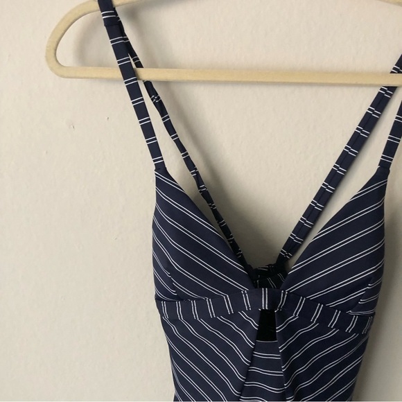 Athleta Piha Navy Blue & White Striped Swimsuit XS - Picture 4 of 8